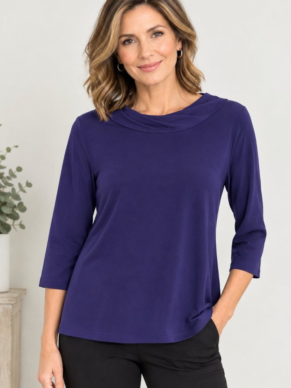 Sympli, Purple, The Look top, Size 8, Relaxed elegance, EUC, Capsule wardrobe